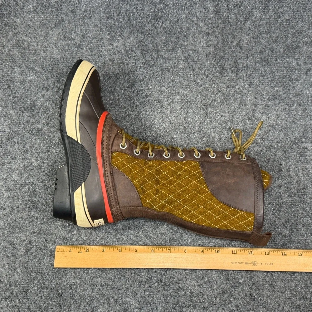 Sorel Sorelli Quilted Wool Winter Boots Women's 6 Green Brown Waterproof Snow